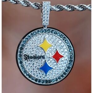 NEW GLD Shop NFL Steelers Pendant Iced Out‎ Bling 1 7/8"